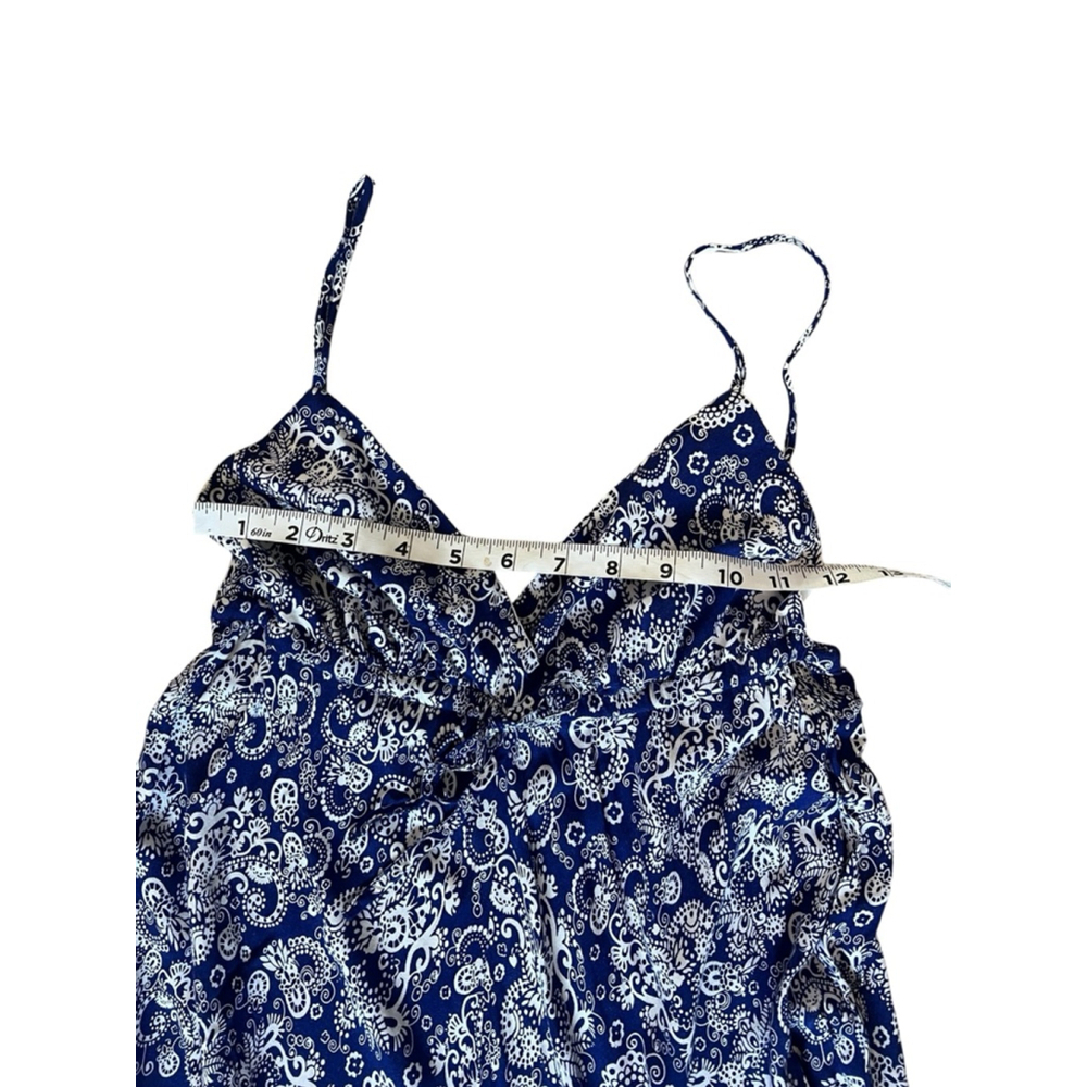 Club Monaco XS Blue Paisley Maxi Dress Spaghetti Strap Boho Resort Vacation - Picture 10 of 12